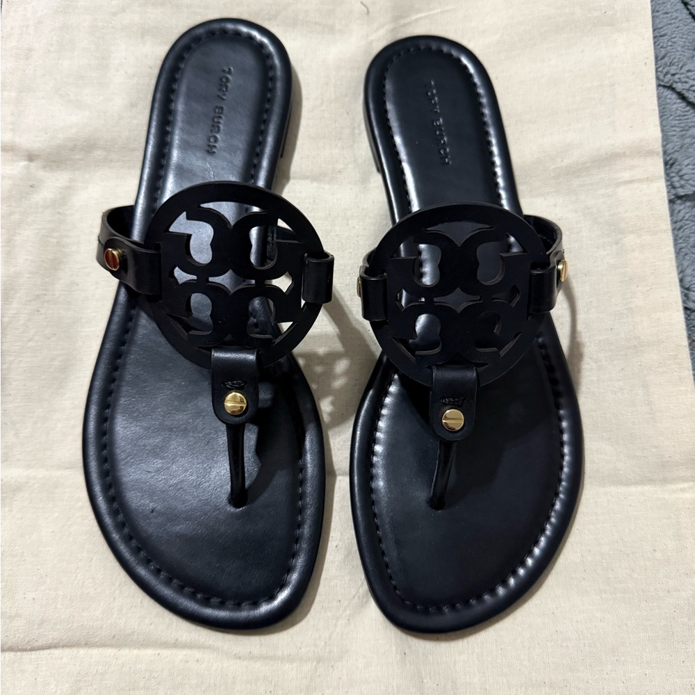 Tory Burch Black Leather Sandals